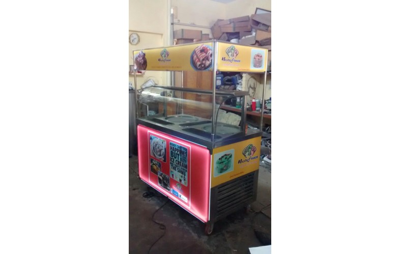 Ice Cream Roll Kiosk Double Pan (3 Compressor)